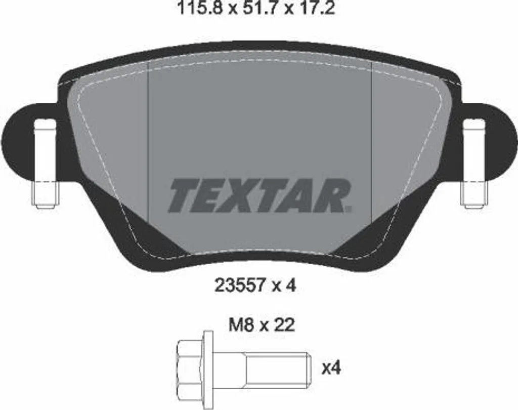 Plaquettes de frein Textar 2355701 pour Jaguar X-Type et Ford Mondeo