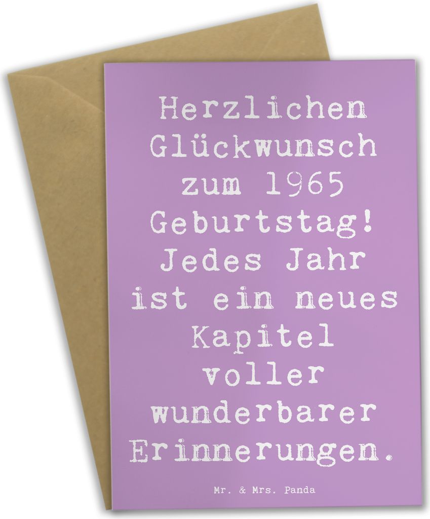 Mr. & Mrs. Panda Klappkarte Spruch 1965 Geburtstag - Produktbild 