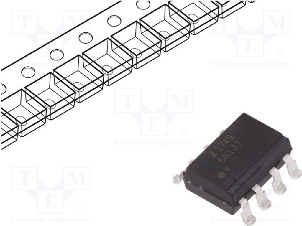 2x Optokoppler 5kV Kanäle: 1 SMD 8 10kV/μs 6N137S-TA1-L Optokoppler - Digitalaus