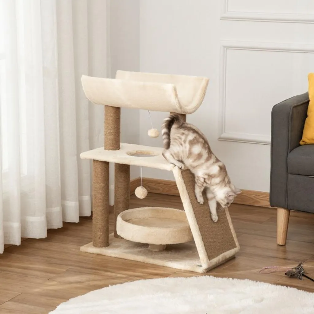 Fortuna Lai Tiragraffi con Cuccia 76cm | Relax Naturale per Gatti - 2