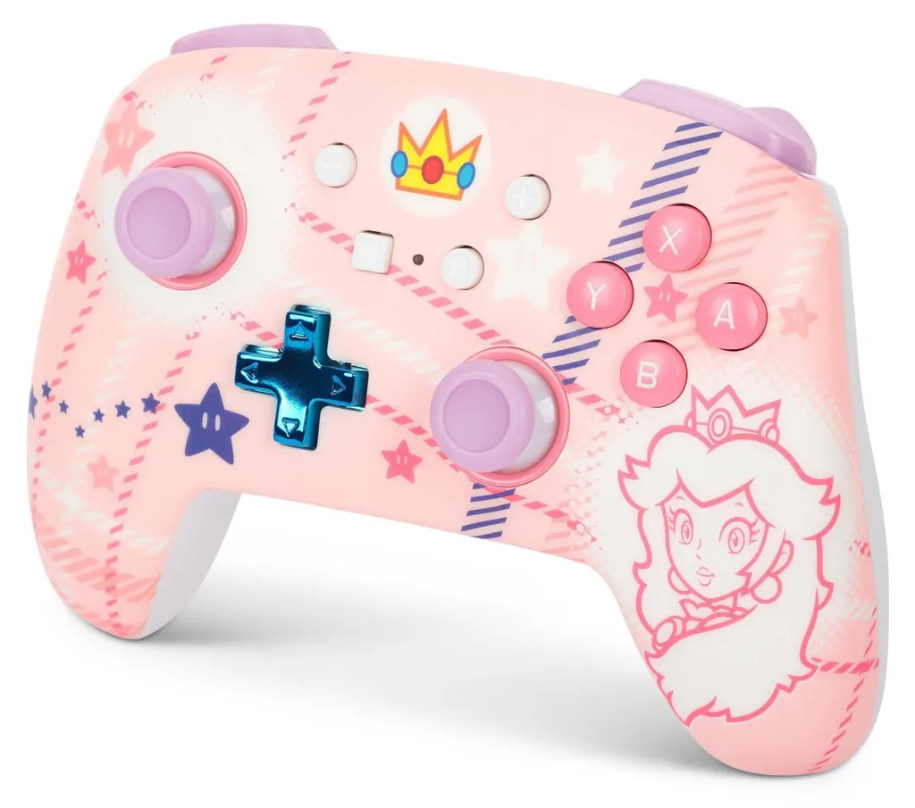 Contrôleur Bluetooth Nintendo Switch PowerA Style Princess Peach Plaid
