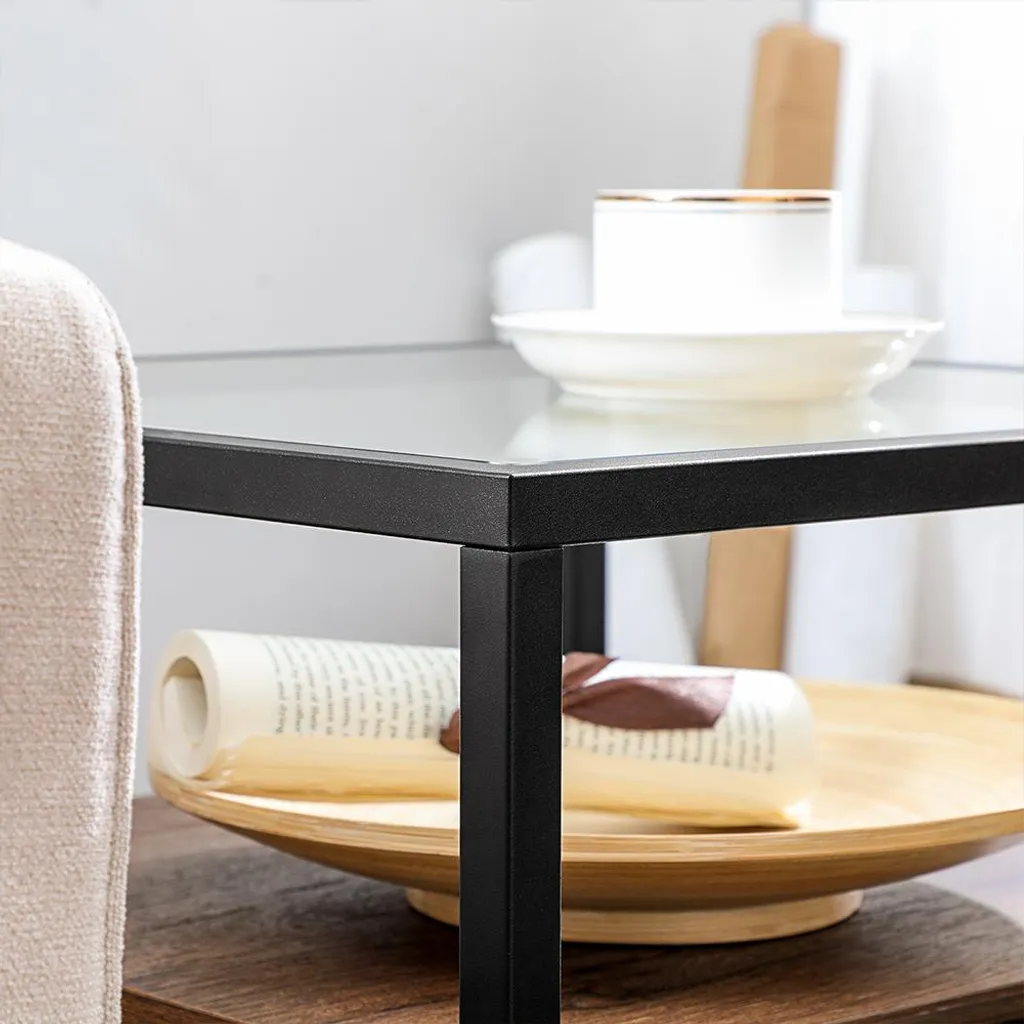 Table de chevet noisette-noir compacte pour petits espaces et studios - 6