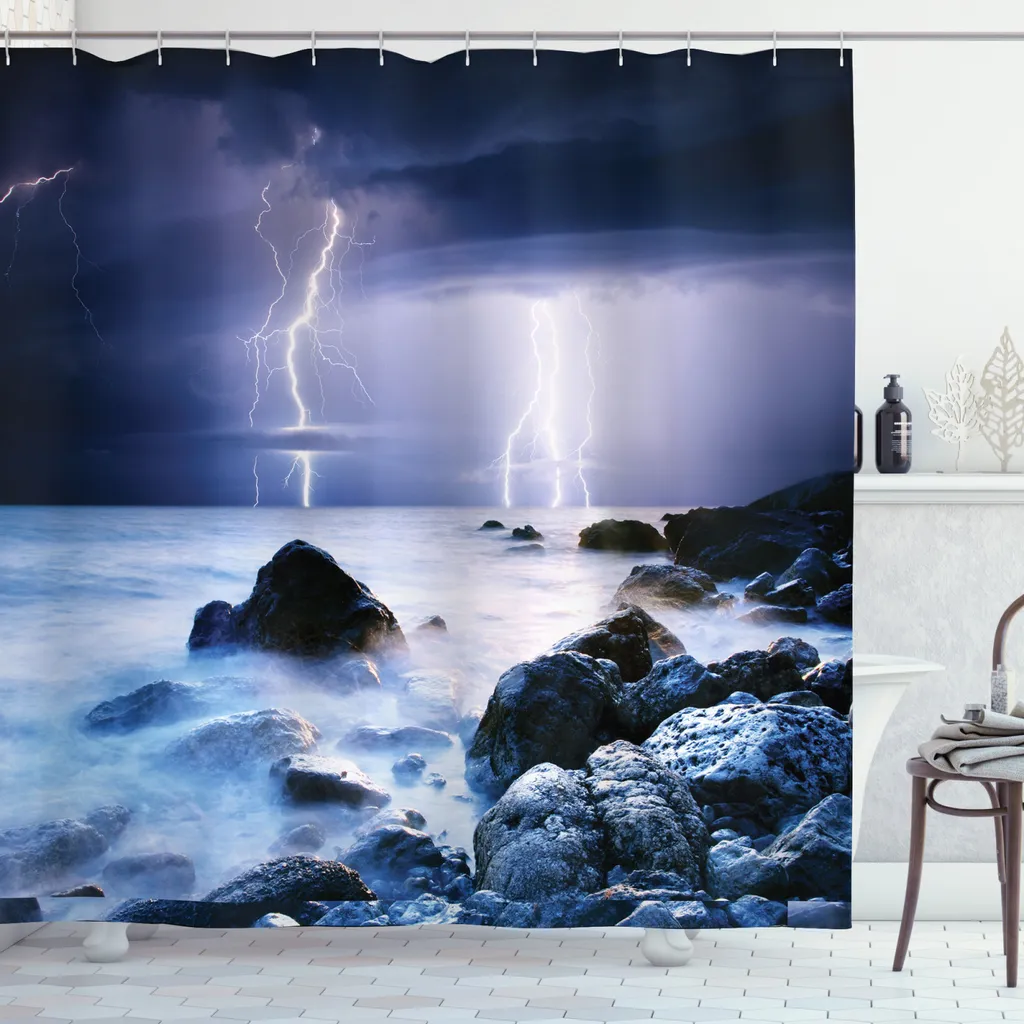 Grand rideau de douche en tissu imperméable et résistant 175 x 240 cm