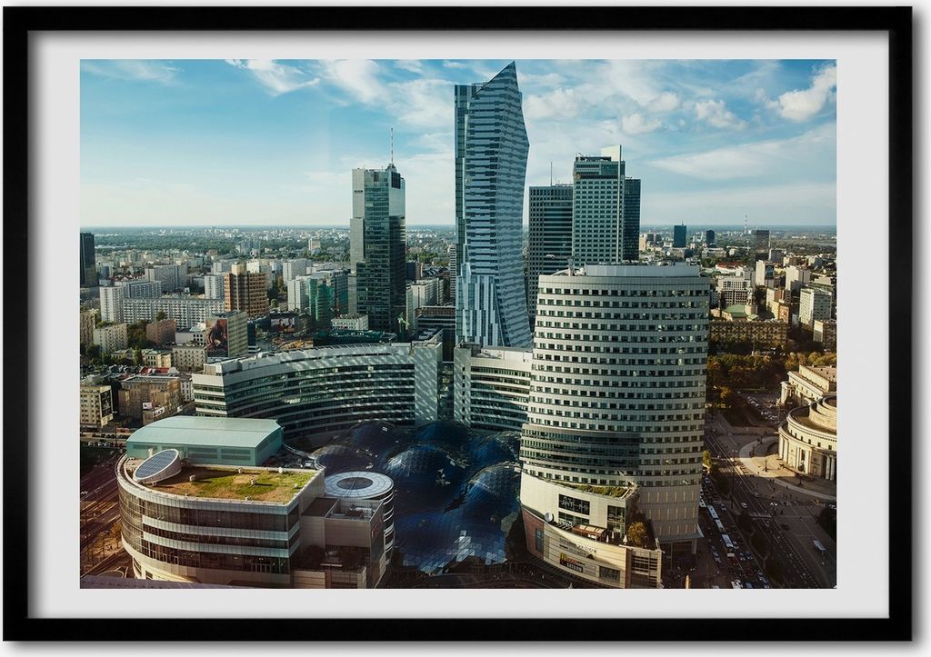 Bild - Bilderrahmen - 100 cm x 70 cm - MDF - Rahmen - Foto - Wandkunst Warschau, Polen