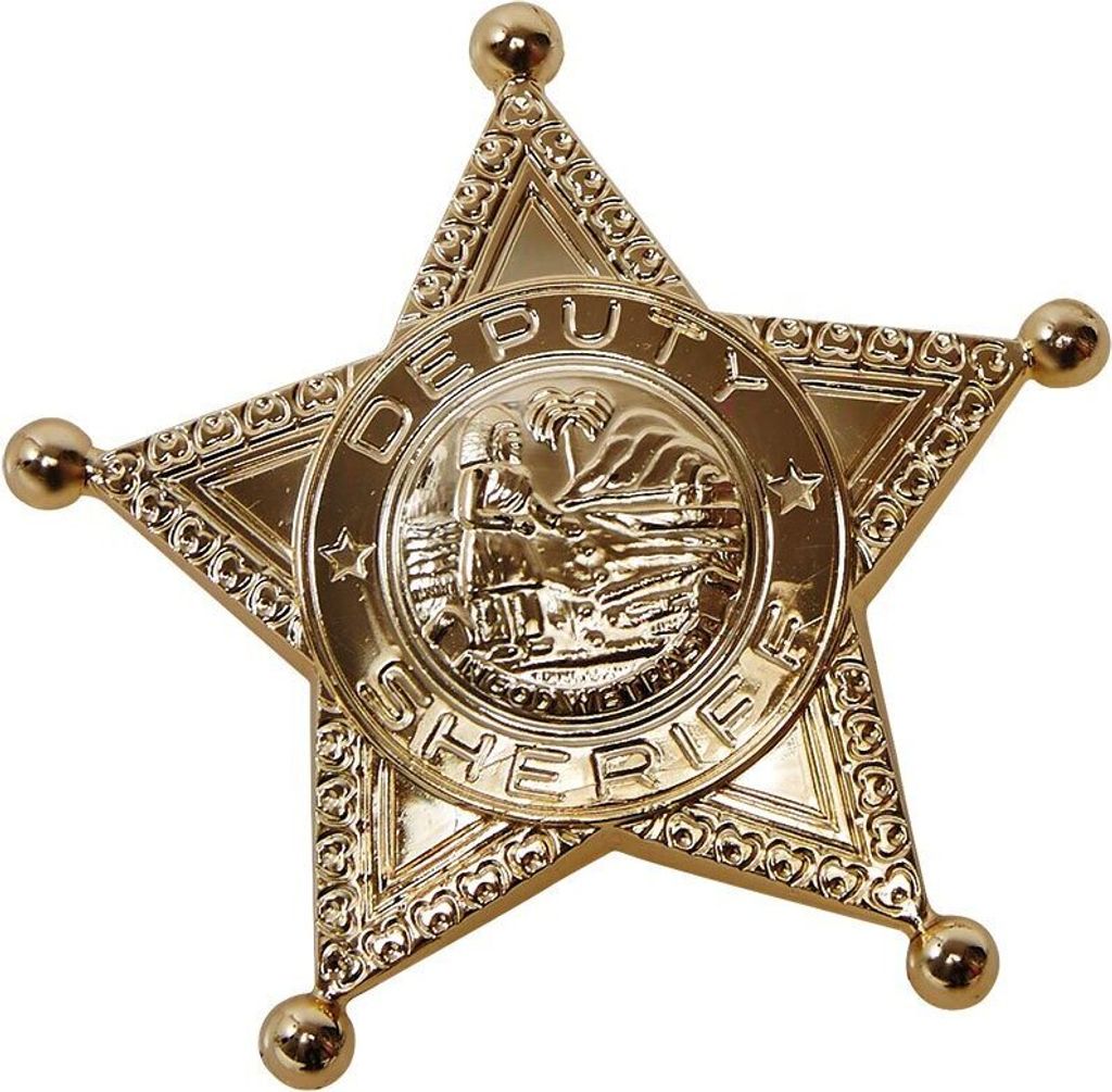 Party x People 6111876 Sheriffstern mit Anstecknadel, gold Produktbild 