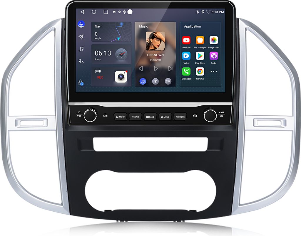 Autoradio Android 15 10,1 pouces avec CarPlay sans fil pour Image du produit 