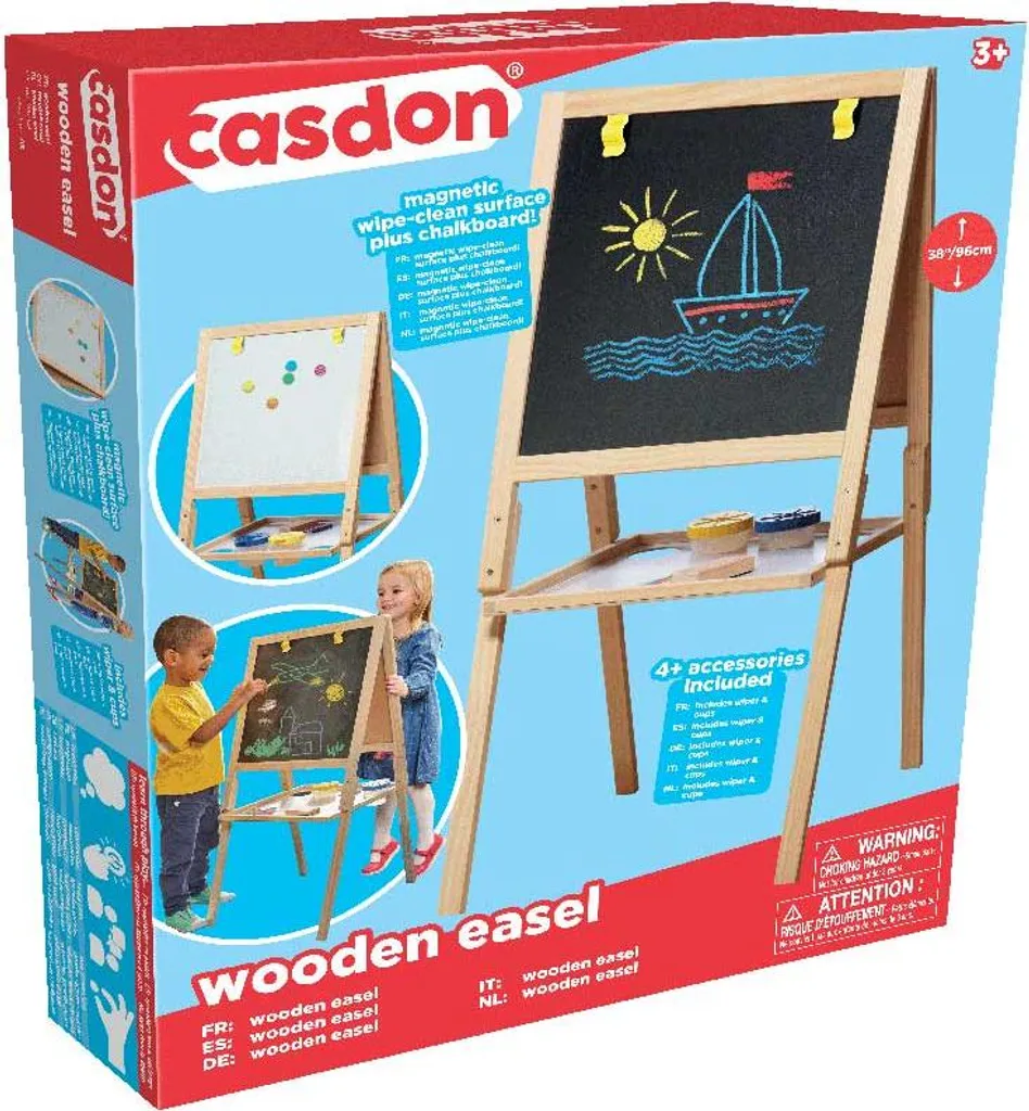 Casdon Chevalet en Bois Multicolore - Jouet Éducatif pour Enfant 2 en 1