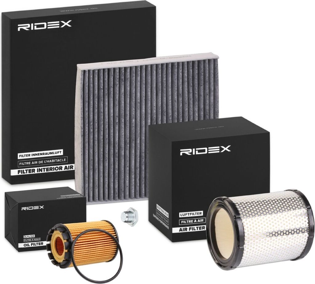 RIDEX Filterset Inspektionspaket Filtersatz passend für PEUGEOT PARTNER Combispace (5F) PARTNER Kasten (5) für CITROËN Berlingo / Berlingo First