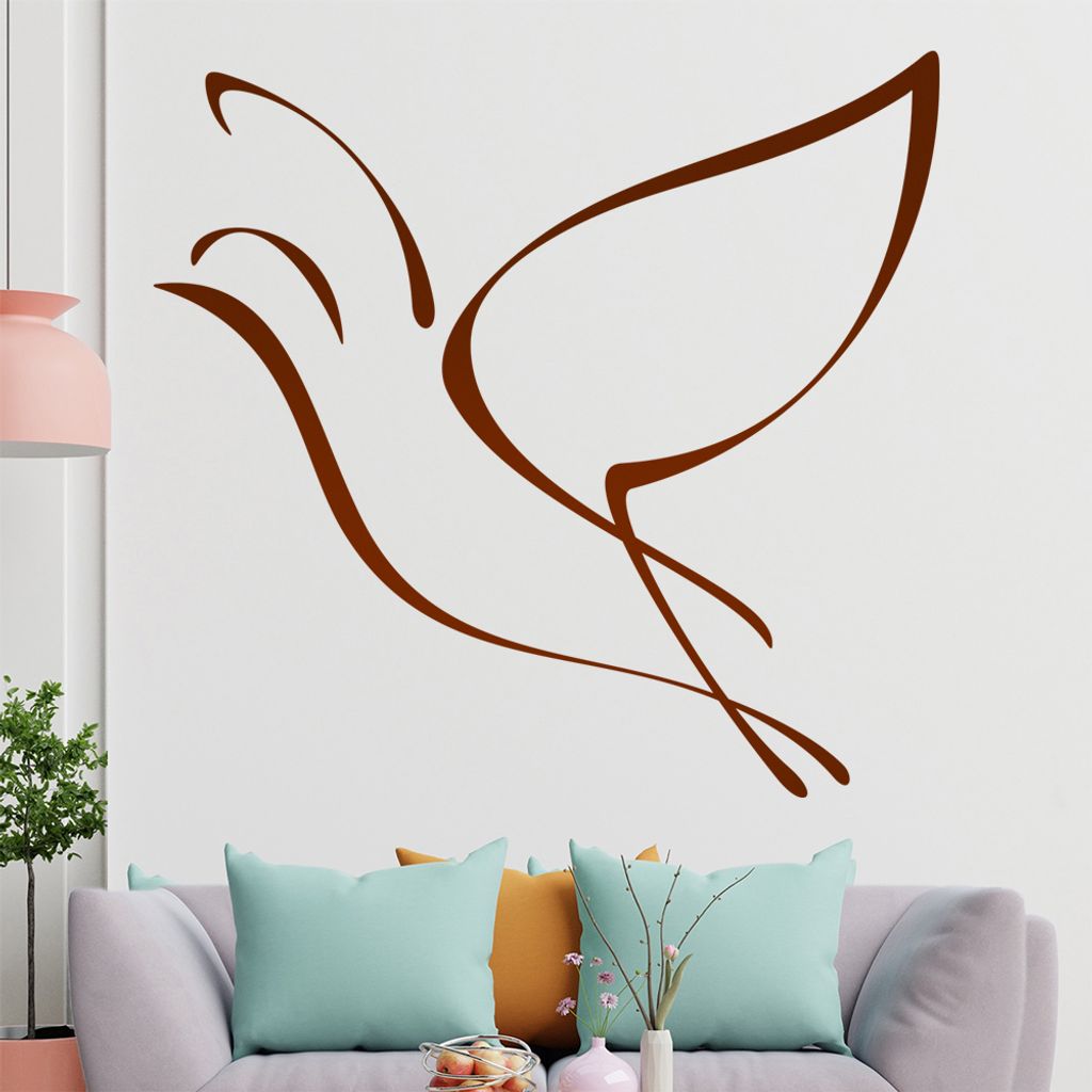Fliegender Vogel Linien Wandtattoo in 6 Größen - Wandaufkleber Wall Sticker - Dekoration, Küche, Wohnzimmer, Schlafzimmer, Badezimmer