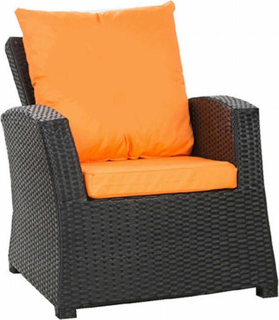 Gartenkissen fur polyratanen 6er set Sitzkissen 56x52x7, Rückenkissen 56x50 Orange Sesselkissen Rattankissen Kissen für Gartenstühle rattan
