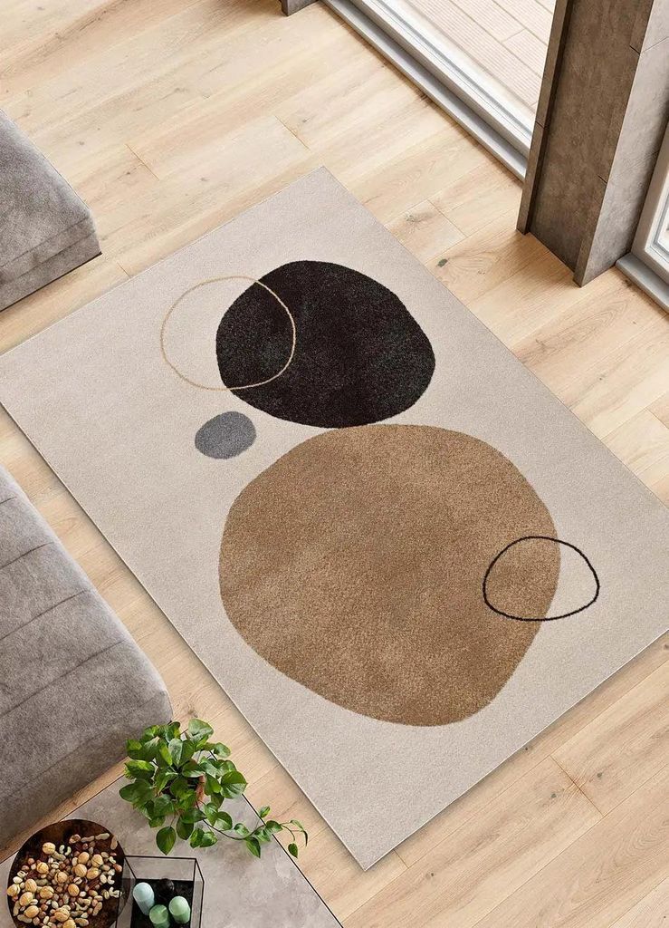 ATTICGO Kurzflorteppich LESSIA Modern in Beige/Schwarz, 120x180 cm