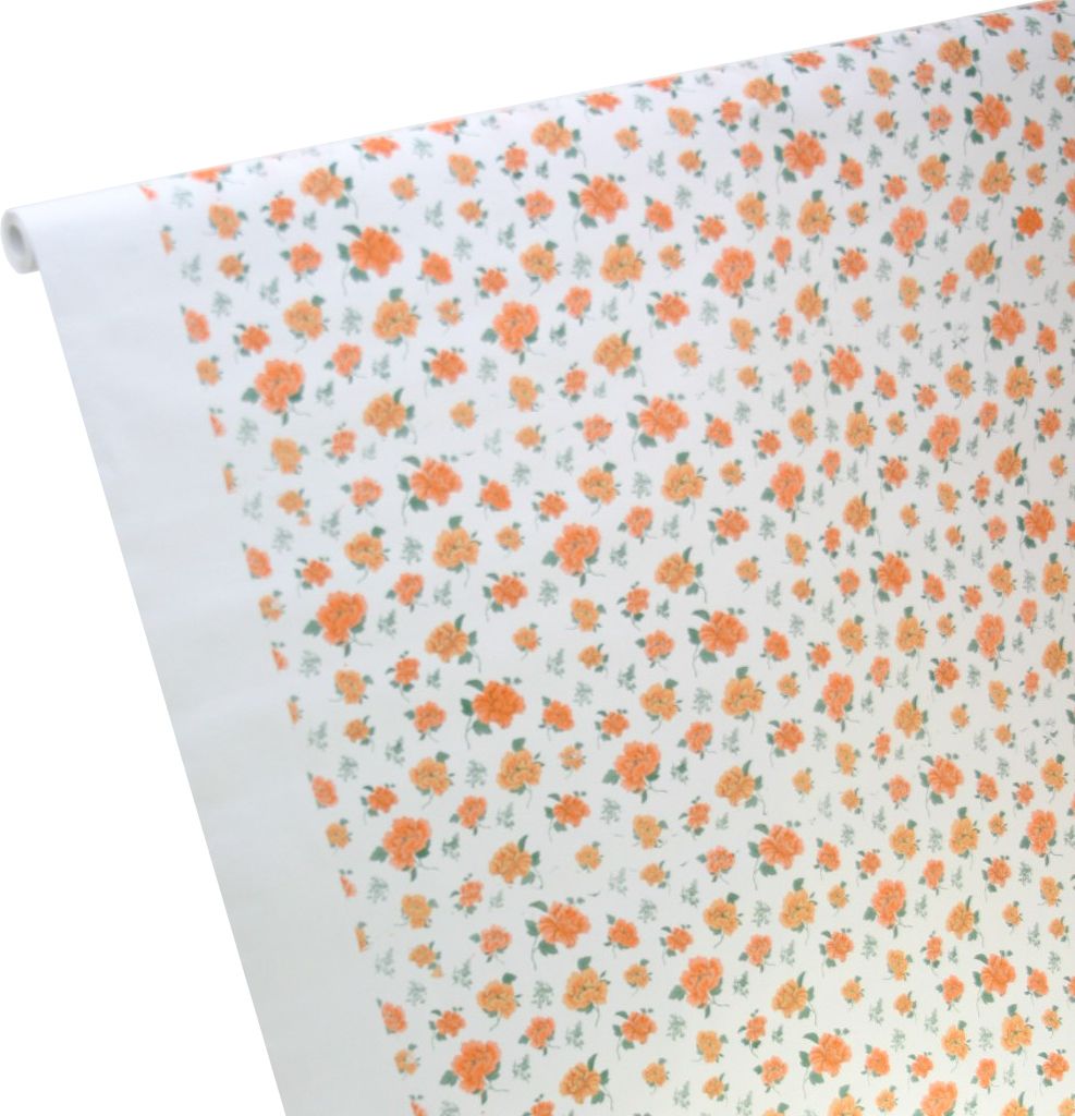 7m x 1,20m Papiertischdecke Dekor orange Rosen Produktbild 