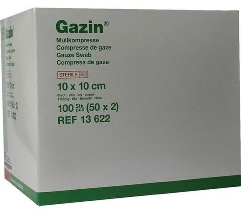 GAZIN Mullkomp.10x10 cm steril 8fach Produktbild 
