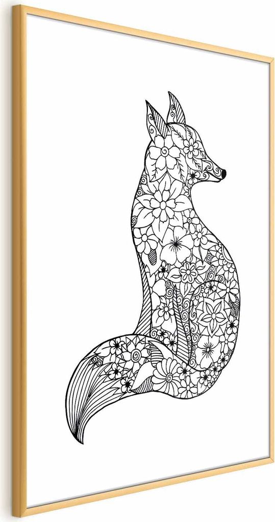 Posterpapier Poster - Fox in Flowers 21x30 cm Tiere n-A-0783-ao-a