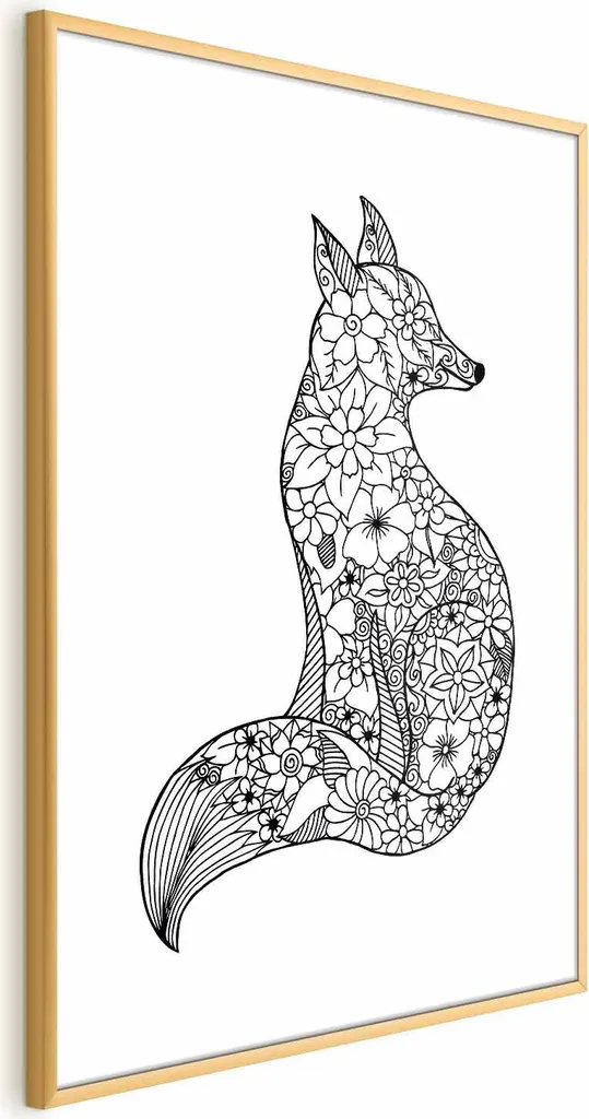 Poster Volpe Fiorita 40x60 con Cornice Oro - Must-Have Arredamento 2026