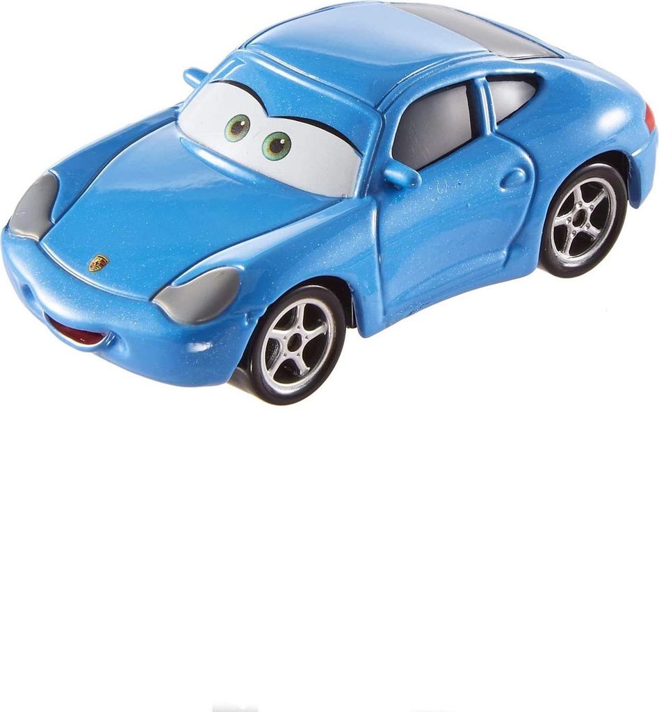 A blue toy car, likely a character from the Disney Pixar Cars franchise, is shown against a white background.
