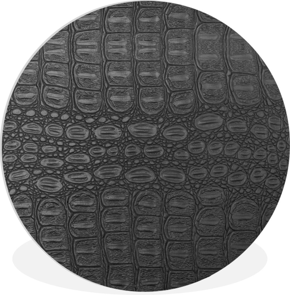 MuchoWow Rundes Wandbild - Runde Bilder Leder - Textur - Tierhaut Ø 60 cm Kreis Wanddekoration Kunststoff - Wandkreis - Wandschmuck - Wand Kreis...