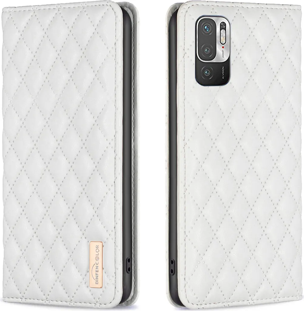 Offerta Custodia Poco M3 Pro 5G | Cover Pelle Flip Bianca + Stand