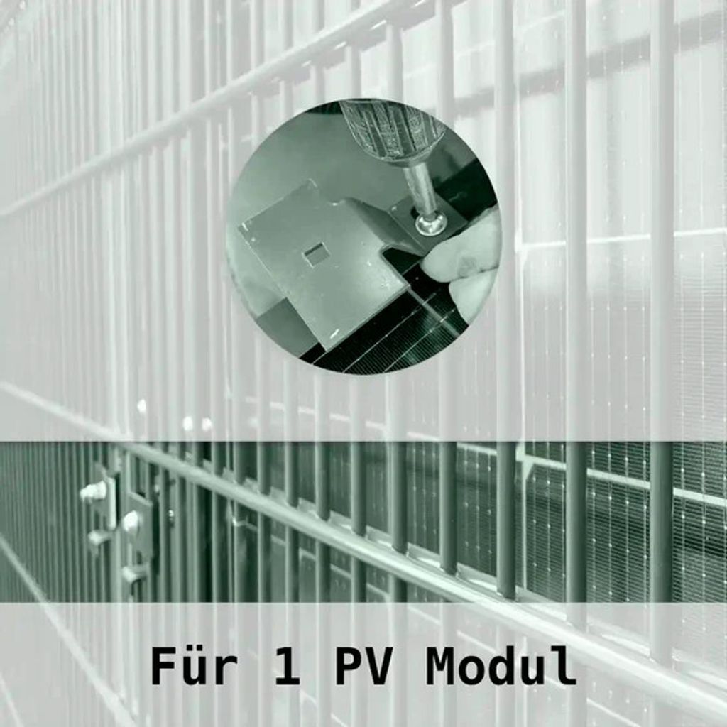 Zaun PV Montagepaket für 1 PV-Modul mit Montagematerial Schwarz M2B Solar Zaun : 0% nach §12 Abs. 3 UstG*