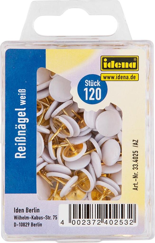 600 (5x 120) Reißnägel / Reißzwecken / Heftzwecken / weiß