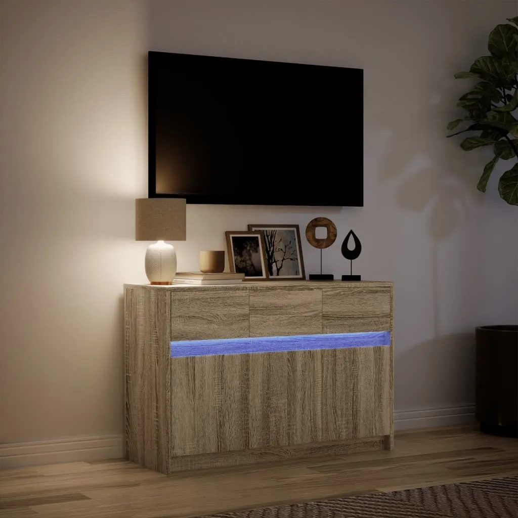 Mobile Porta TV Rovere Sonoma LED 91x34x61 cm - Soggiorno Moderno - 5
