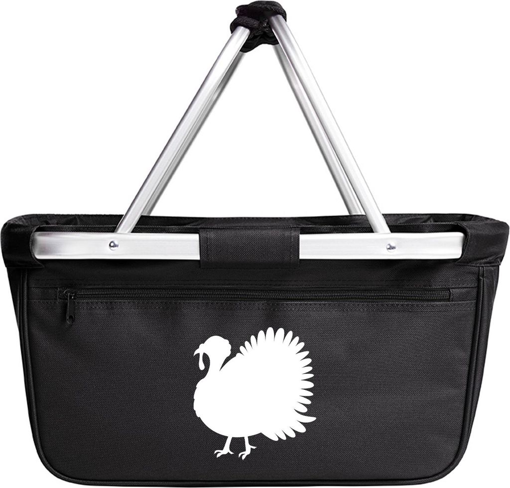Huuraa Einkaufskorb Truthahn Silhouette 20 Liter Black faltbarer Tragekorb Geschenkidee