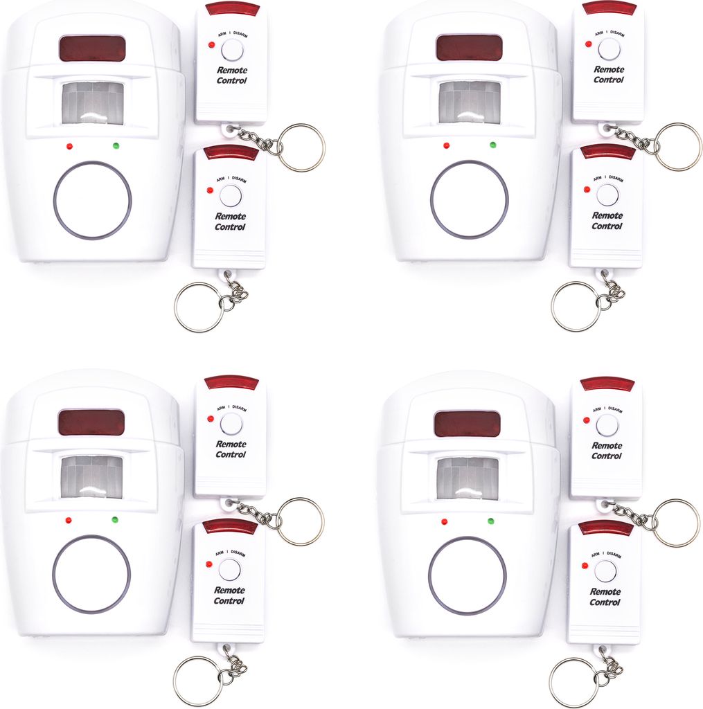 Set 4x Sensor Alarmanlage Sicherheit System Bewegungsmelder Alarm