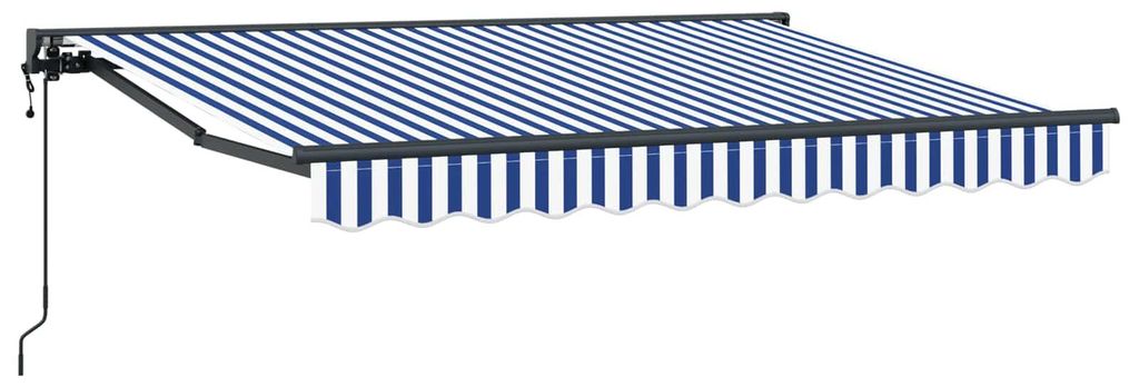 Elektrische ausziehbare Markise - CLORIS - Wettersensor - Blau und Weiß 2,5x2 m - Markisen C1134