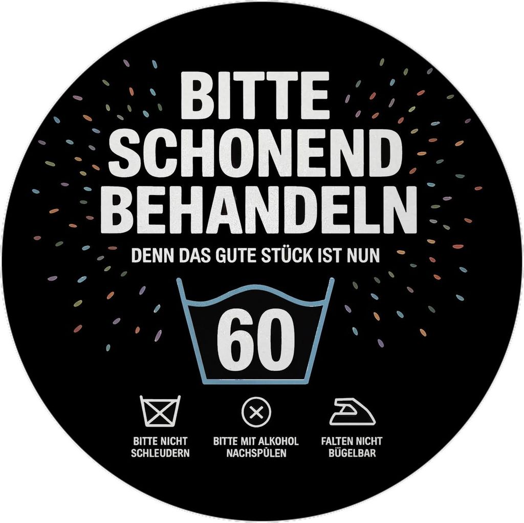 Wäschepflegeetikett Magnet bitte schonend behandeln wird 60