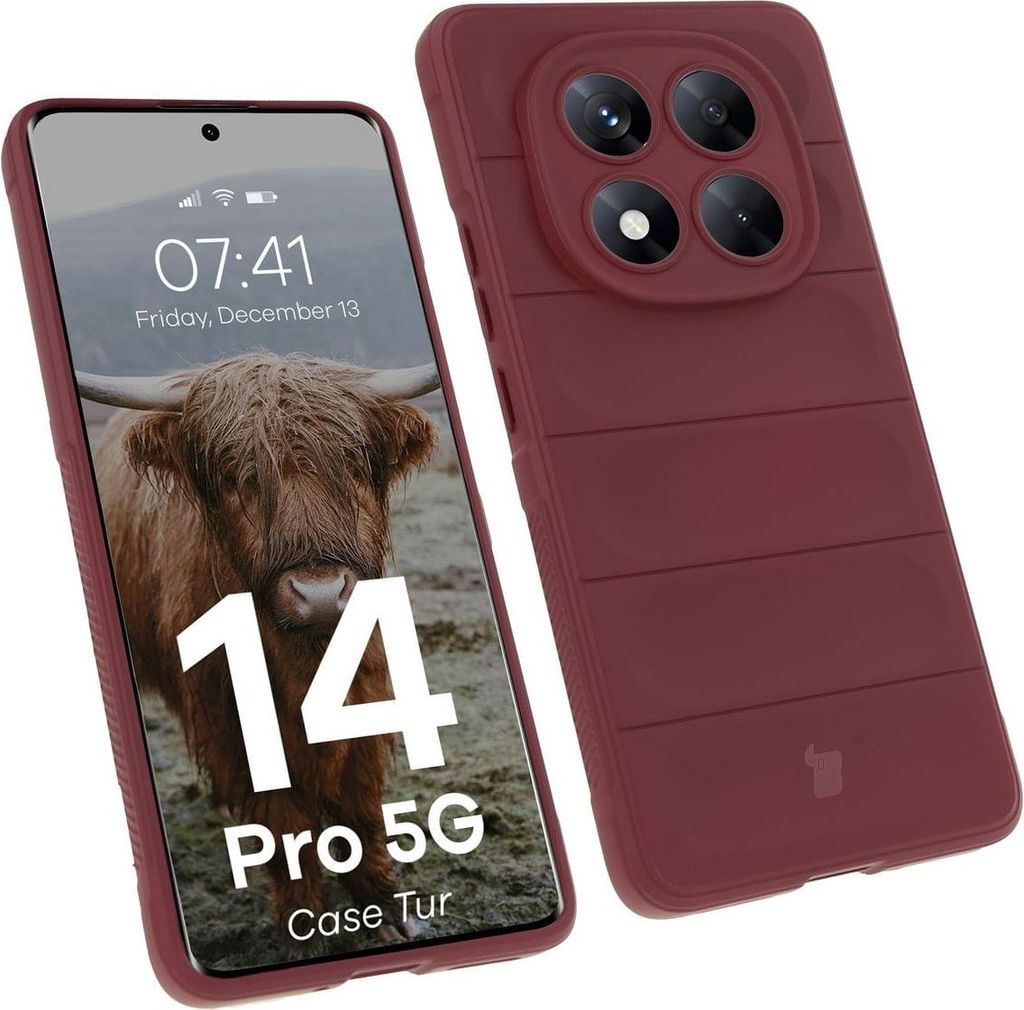 Pancerne etui Bizon Case Tur do Xiaomi Redmi Note 14 Pro 5G / Poco X7, ciemnofioletowe
