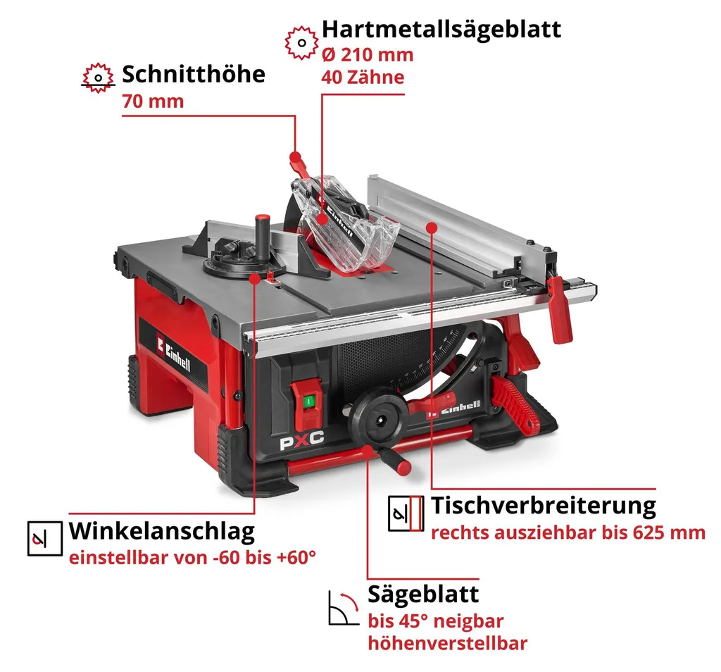 Scie circulaire table Einhell TE-TS 36/8 T Li avec extension de surface - 4