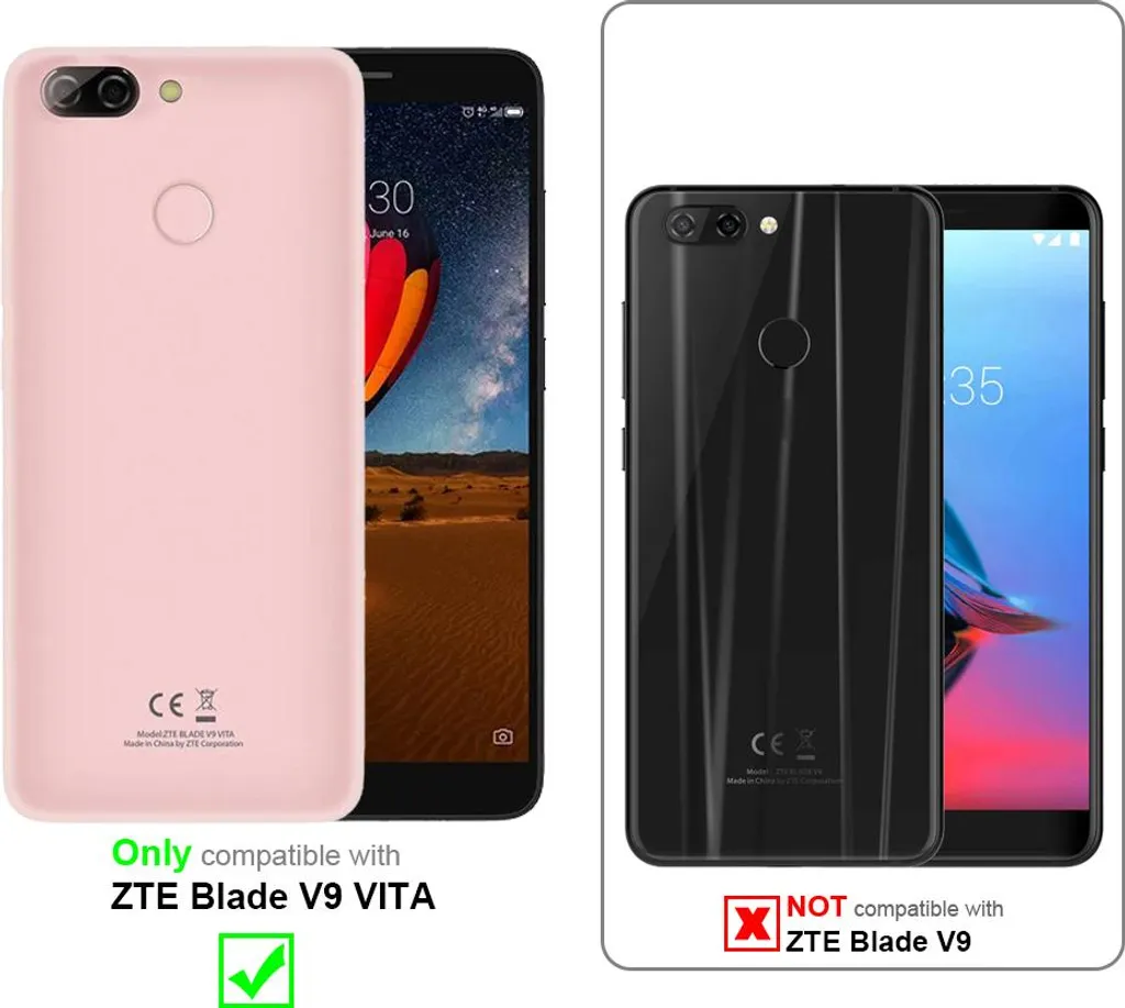 CADORABO Custodia Compatibile Con Zte Blade V9 In Classy Oro Rosa