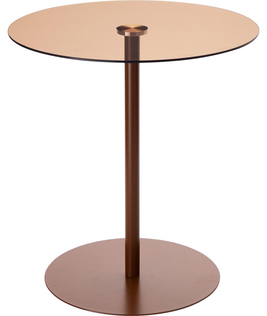 Beistelltisch aus Metall mit Glasplatte, Ø 40 x 43 cm Produktbild 