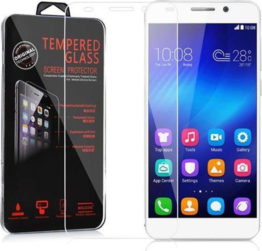 Cadorabo Panzer Folie für Honor 6 Schutzfolie in Transparent Gehärtetes Tempered Display-Schutzglas