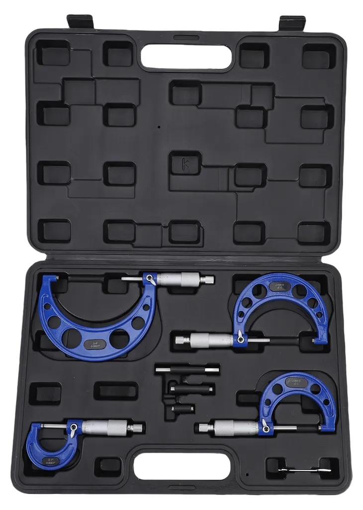 Kit micromètres pour constructeurs de machines mesure de 0 à 4 po