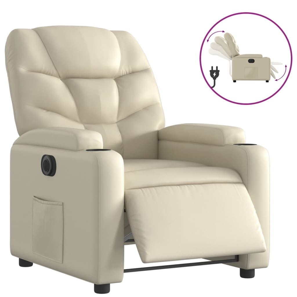 vidaXL Fauteuil relax électrique Crème similicuir Image du produit 