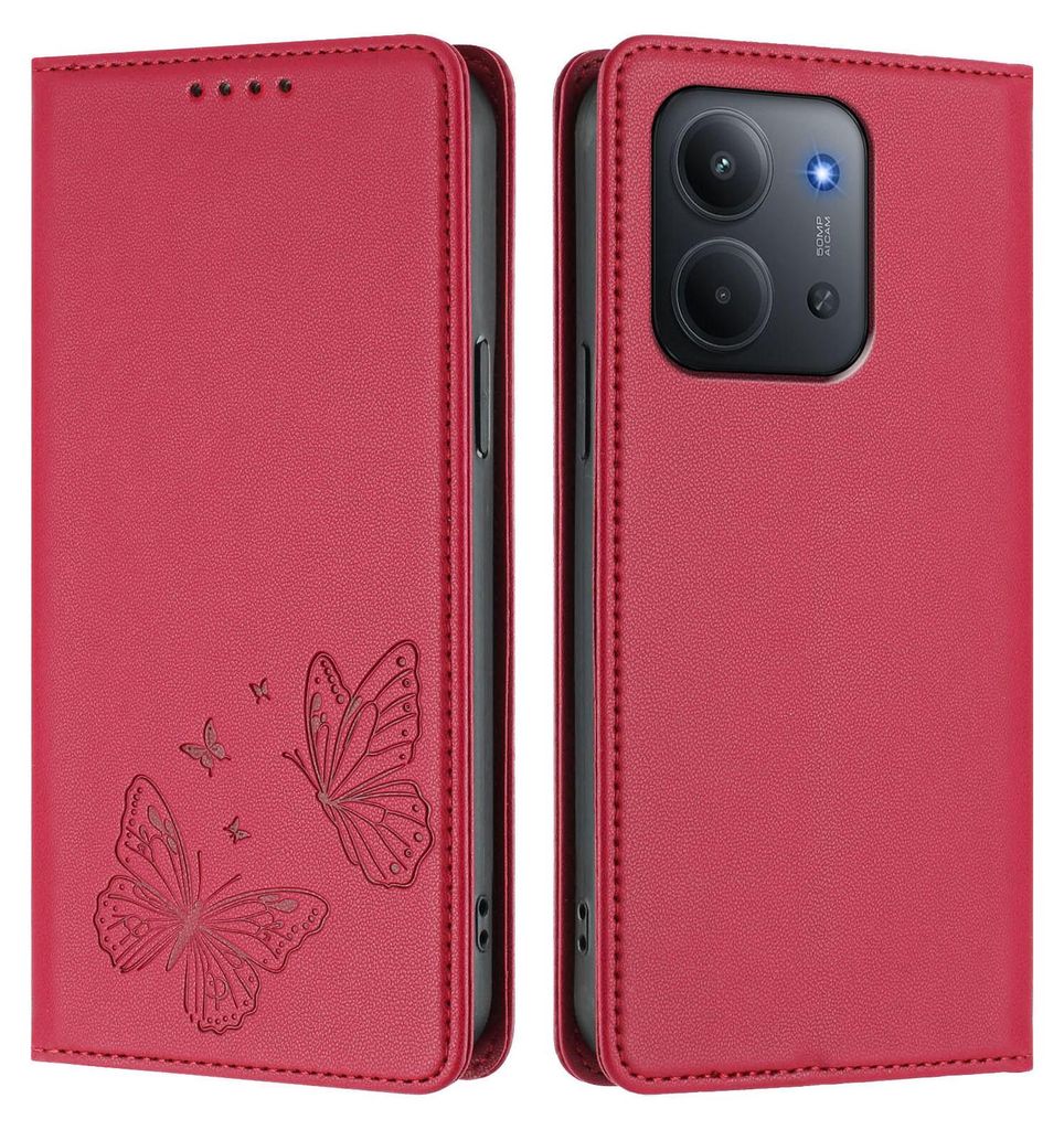 Lederhülle für Xiaomi Redmi 15C 5G/4G, Schmetterling Produktbild 