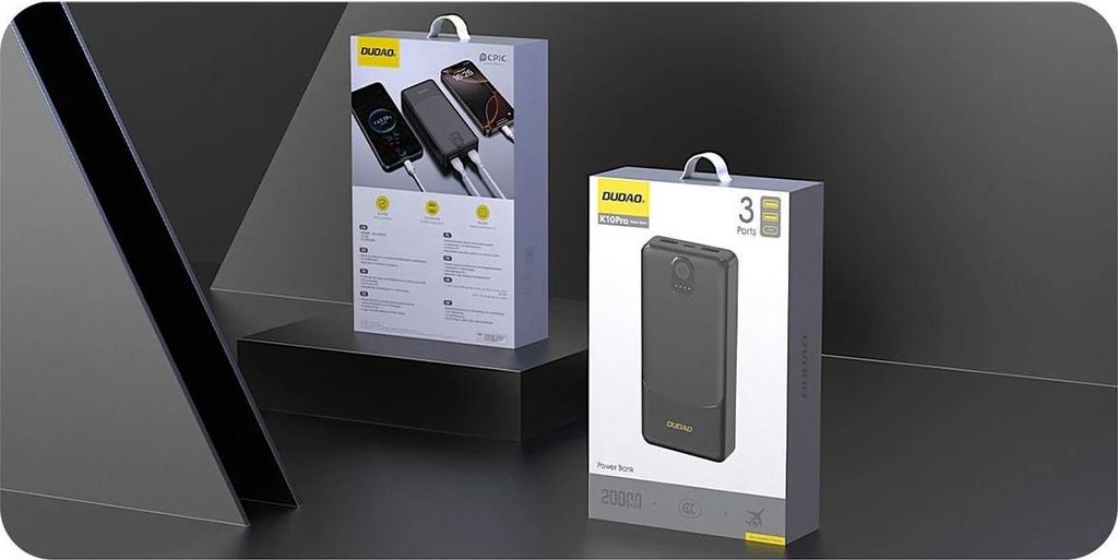 DUDAO Dudao K10Pro powerbank 20000mAh 10 Watt Sort Image du produit 