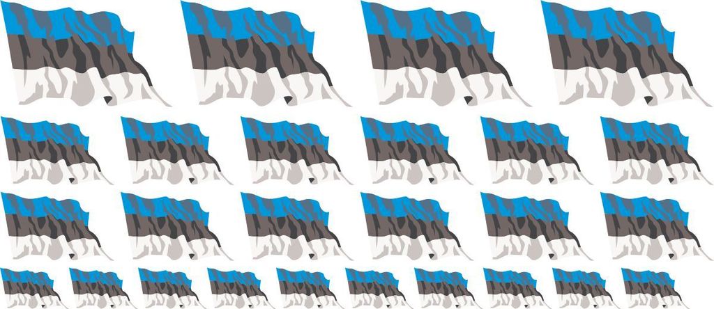 Mini Aufkleber Set - Pack wehend - 4x 51x31mm+ 12x 33x20mm + 10x 20x12mm- selbstklebender Sticker - Fahne - Estland - Flagge / Banner / Standarte f...