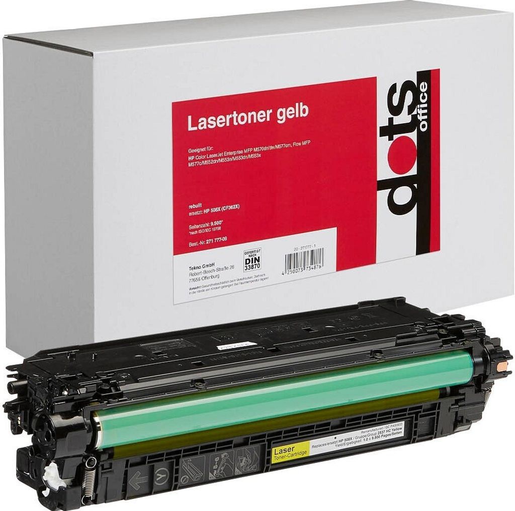 dots gelb Toner kompatibel zu HP 508X (CF362X)