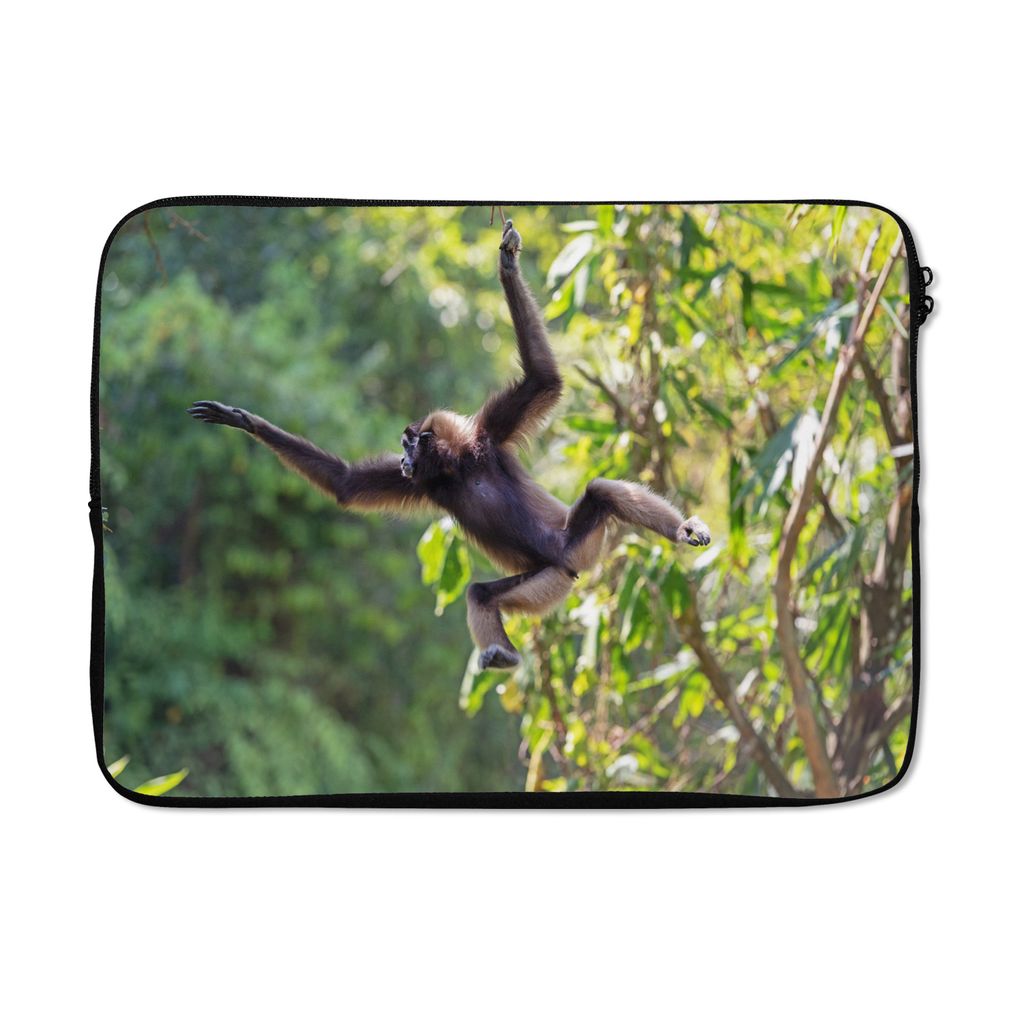 MuchoWow Laptop Hülle 13 Zoll Springender Affe im Dschungel Laptoptasche - Laptophülle - Sleeve - Rundumschutz