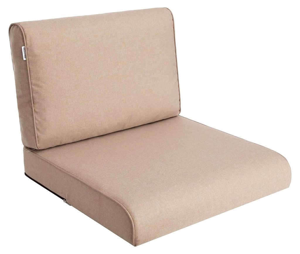 Stuhlkissen für Rattansessel, Outdoor, Auflage, Palettenkissen, Sitzkissen, Rattanmöbel, Beige, 60 x 60 cm