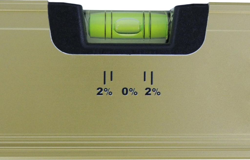 DEWEPRO Wasserwaage Aluminium - gold eloxiert - 2 Libellen - 30cm 0,3m