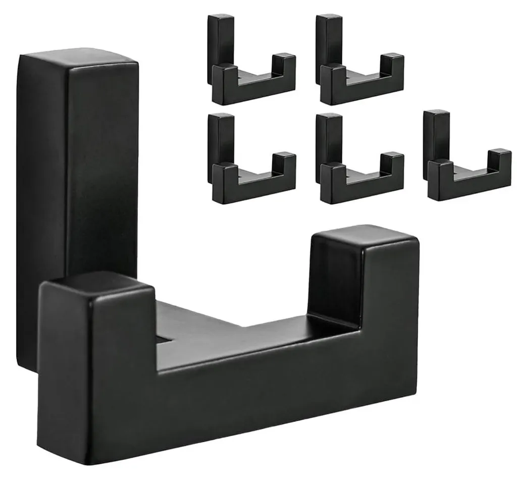 Patères noires anti-chute pour panneaux acoustiques, alliage de zinc