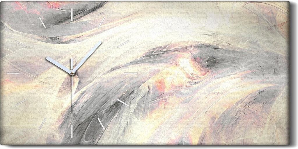 Wandbild Leinwand Bilder Wanduhr Kunstdruck 60x30 Rauch mit Lichteffekt Abstrakt - weiße Hände