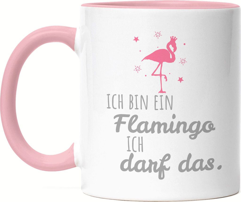 Ich bin ein Flamingo, ich darf das Flamingo Tasse Rosa Spruch Sprüche-Tasse für Damen Frauen
