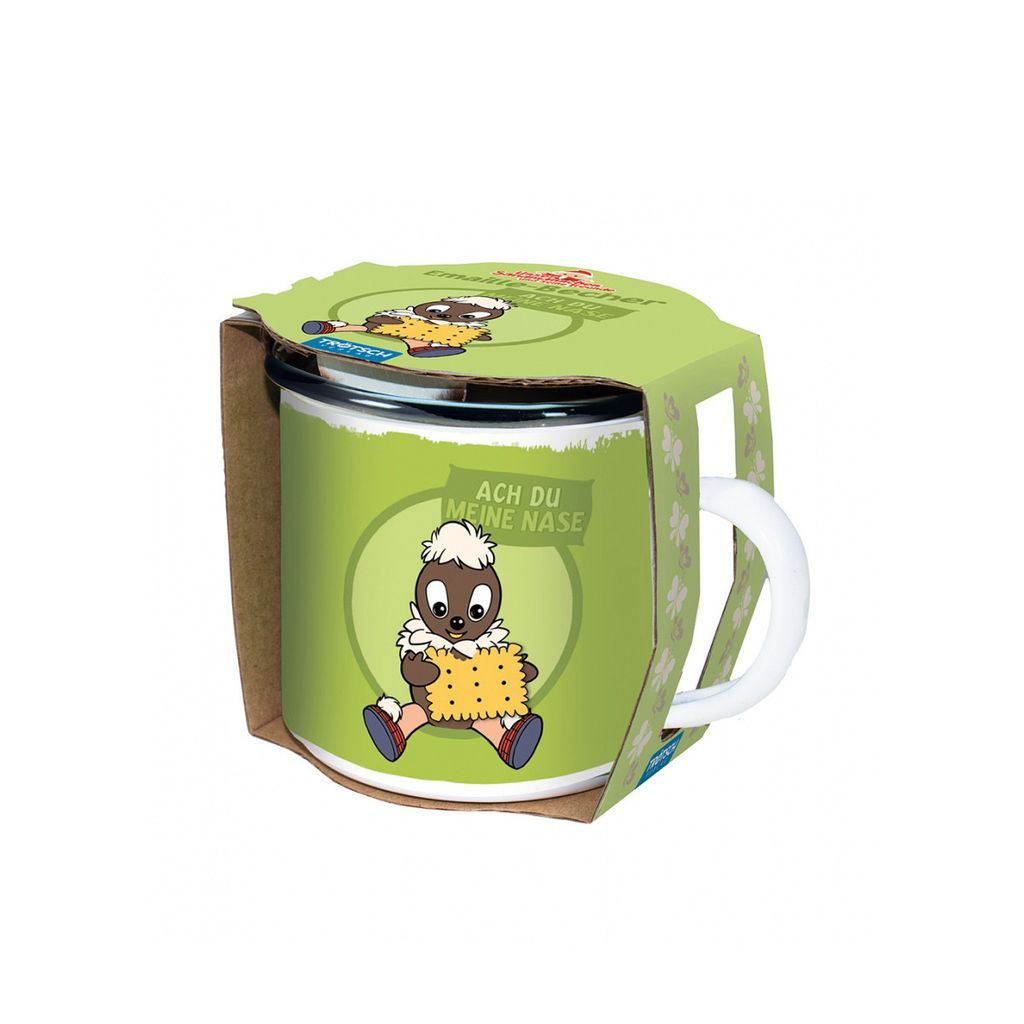 Unser Sandmännchen Emaille-Becher Ach du meine Nase Produktbild 