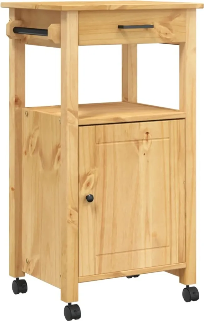 Carrello Portavivande Legno Pino MONZA 48x40x90 cm con Ruote
