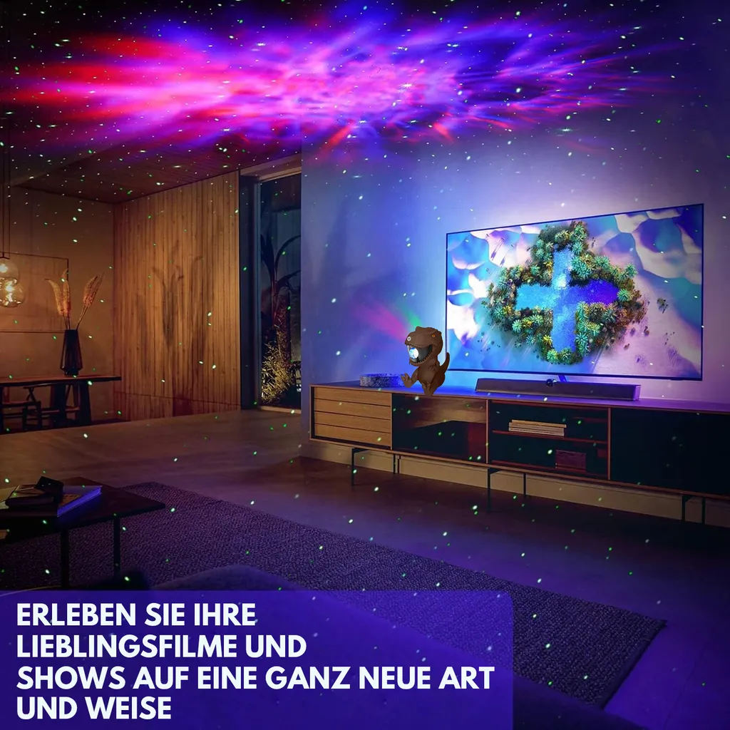 Proiettore Magico Aurora Dinosauro - Lampada Stelle Regalo Natale - 3