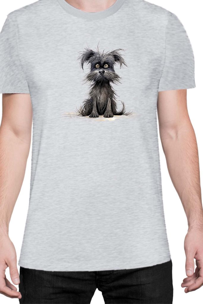 Herren T-Shirt Funny Dogs Breeds Affenpinscher Dog Breed, Man 3XL / Grau